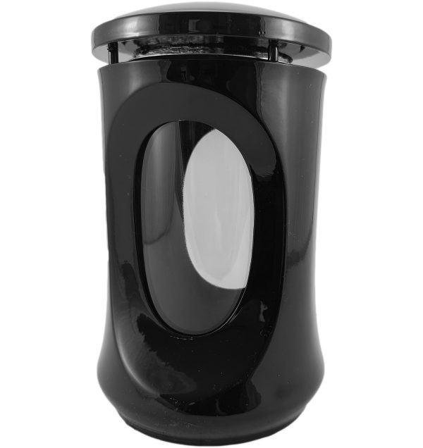 czarny znicz wazon z szybką